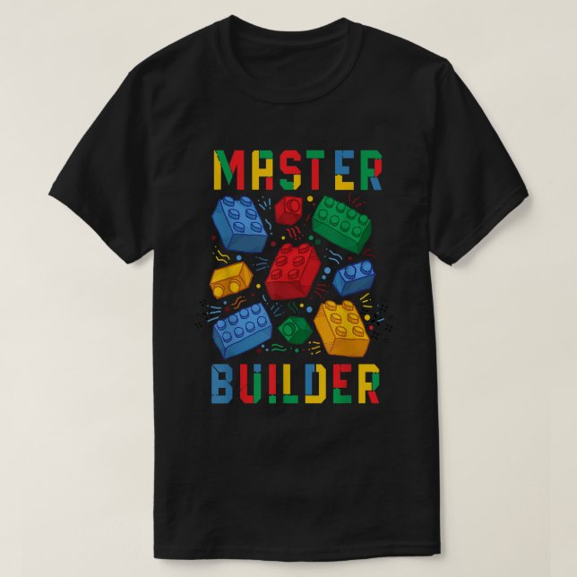 Camiseta Construtor de tijolos Blocos engraçados Master Bui (Frente do Design)
