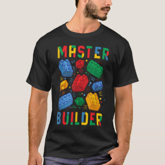 Camiseta Construtor de tijolos Blocos engraçados Master Bui