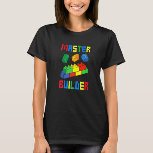 Camiseta Construtor de Tijolos Brinquedos de Construção de