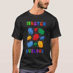 Camiseta Construtor de Tijolos Mestre de Blocos Construtor