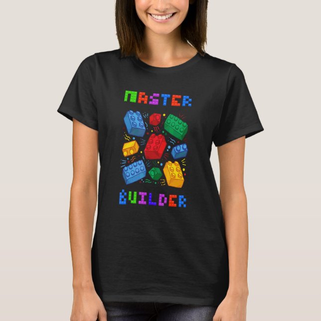 Camiseta Construtor de Tijolos Mestre de Blocos Construtor (Frente)