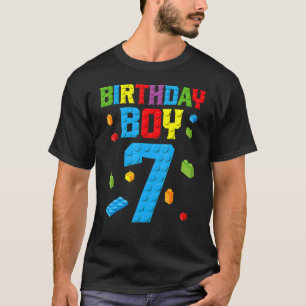 Camiseta Construtor Mestre 7º Aniversário Menino 7 Sete Ano