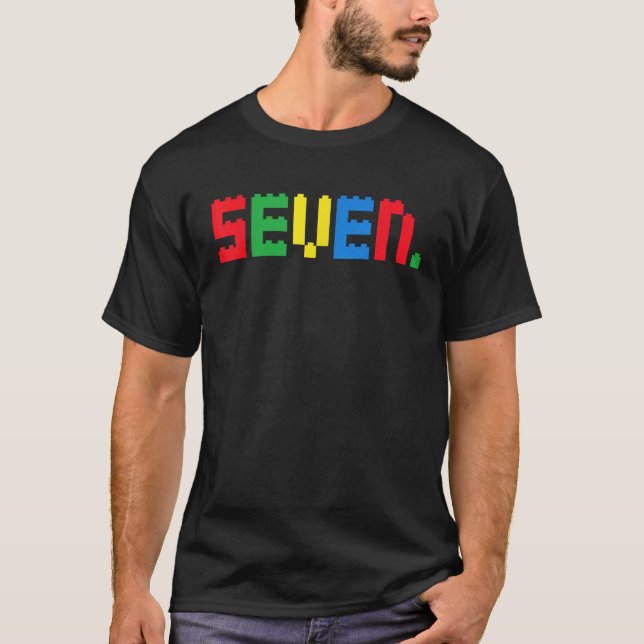 Camiseta Construtor Mestre de Blocos de Aniversário com Set (Frente)