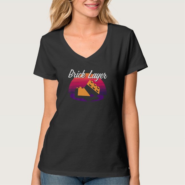 Camiseta Construtor Mestre de Blocos de Construção Grande d (Frente)