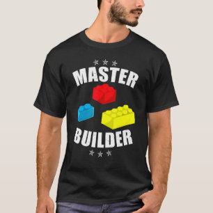 Camiseta Construtor Mestre Incrível Blocos Antigos Construç
