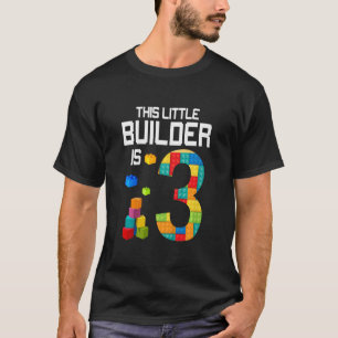 Camiseta Construtor Mestre Infantil Aniversário de 3 anos M
