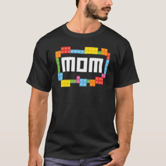 Camiseta Construtor principal Mãe Bricks Blocks Building Fa