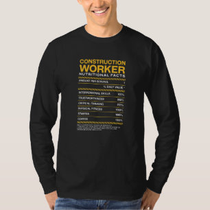 Camiseta Construtor Worker Facts Foreman Mason