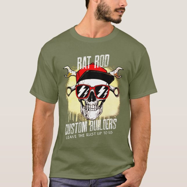 Camiseta Construtores Personalizados De Rat Rod Deixam A Fe (Frente)