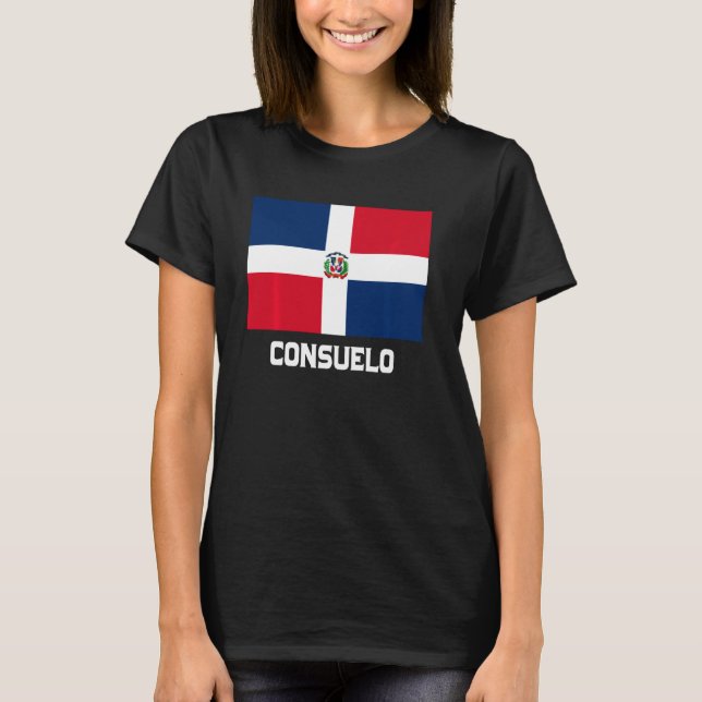 Camiseta Consuelo República Dominicana Bandeira Emblema Esc (Frente)