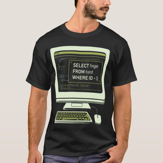 Camiseta Consulta SQL engraçada do banco de dados Código de (Frente)