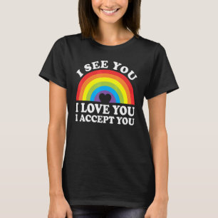 Camiseta Consulte Love Accept LGBTQ Community Rainbow Orgul