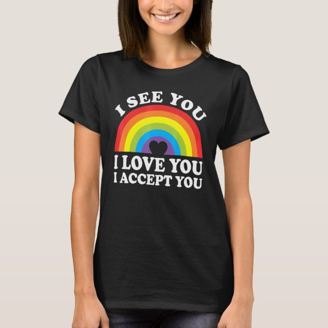 Camiseta Consulte Love Accept LGBTQ Community Rainbow Orgul (Frente)
