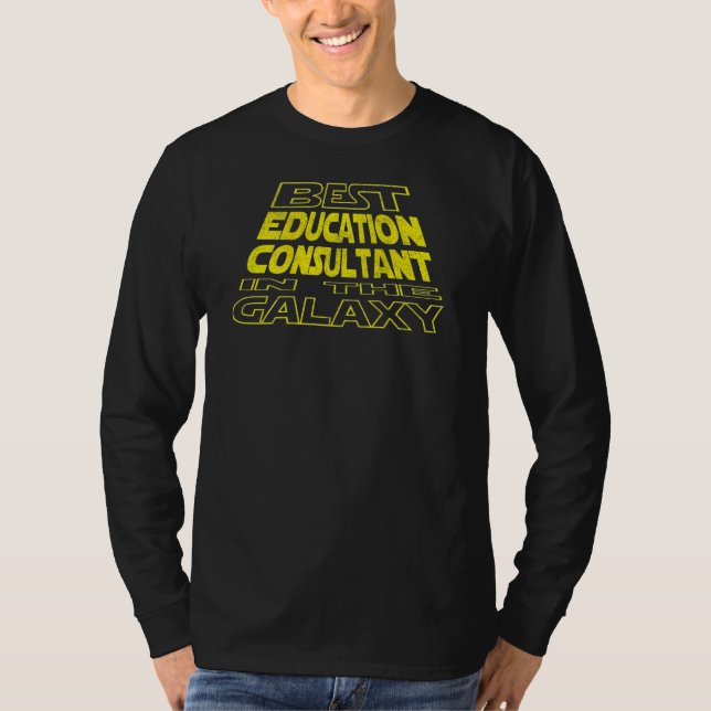 Camiseta Consultor de Educação  Design de Fundo Espacial (Frente)