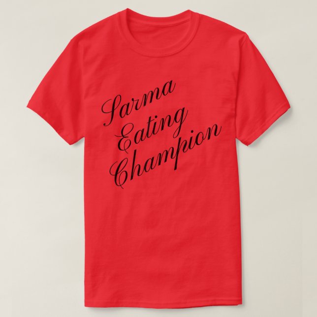 Camiseta Cont Competitivo de Comida de Comidas do Campeão d (Frente do Design)