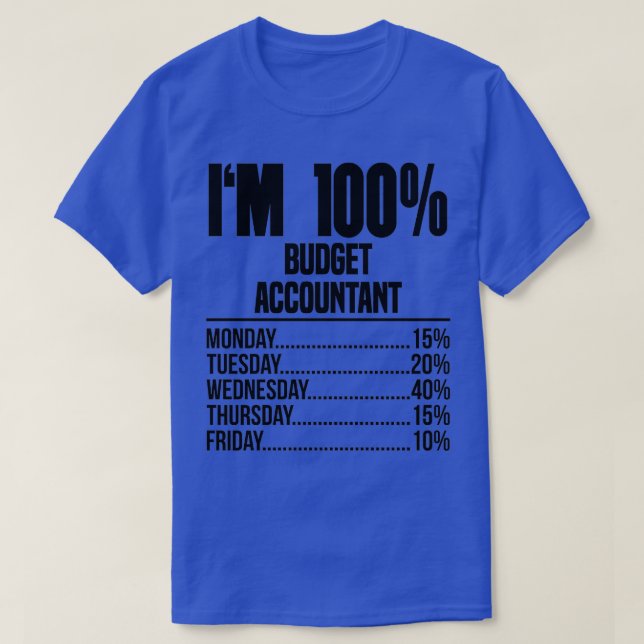 Camiseta Contabilista De Orçamento Ix27m 100 (Frente do Design)