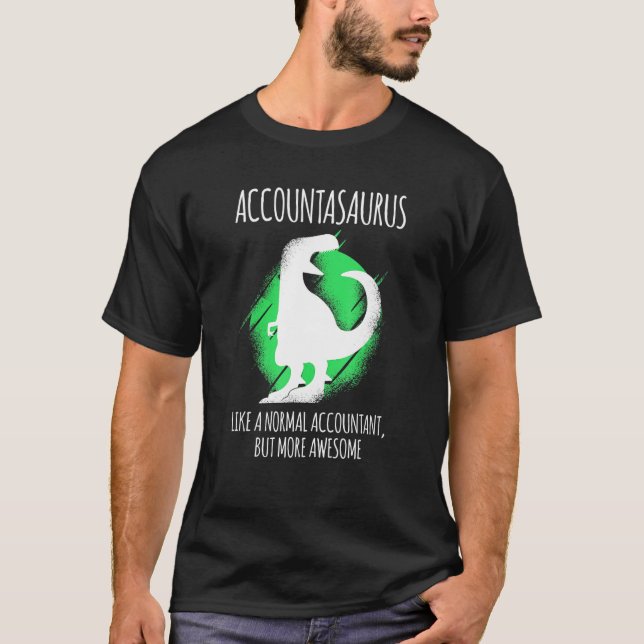 Camiseta Contabilista Dino Accountasaurus (Frente)