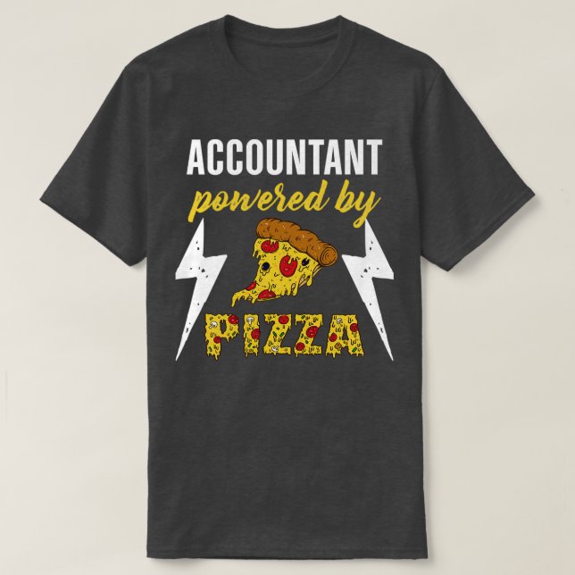 Camiseta Contabilista Equipado Com Pizza (Frente do Design)