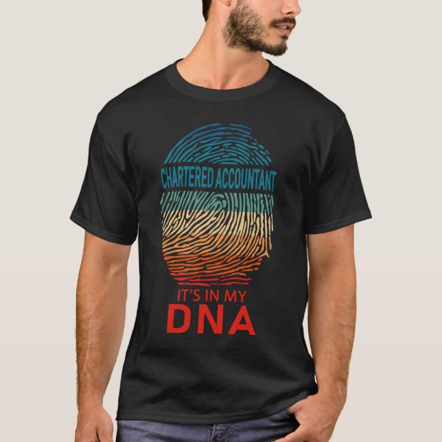 Camiseta Contabilista Registrado Está no Meu DNA (Frente)