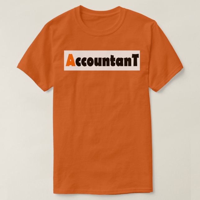 Camiseta Contabilista Uma Cor Laranja (Frente do Design)