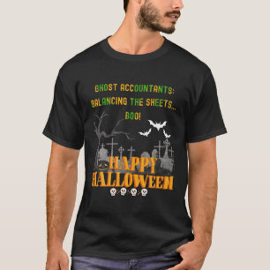 Camiseta Contabilistas Fantasmas Balanceando a Caixa Folhas