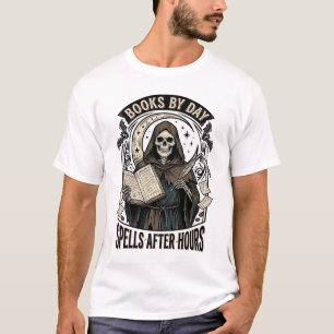 Camiseta Contador de Halloween Bruxa Design de Ceifeira Vin