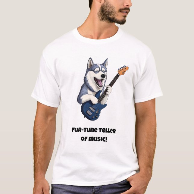 Camiseta Contador de pele de música/Cachorro Engraçado (Frente)