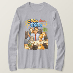 Camiseta Contadores Públicos Certificados amam Gatos