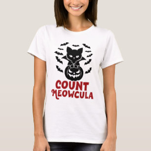 Camiseta Contagem de Meowcula, Gato Negro Assustador