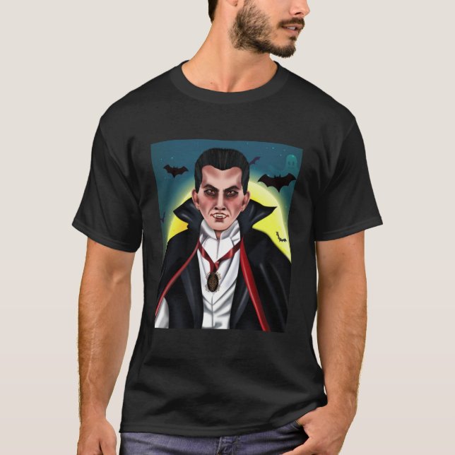 Camiseta Contagem Dracula o Dia das Bruxas (Frente)