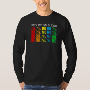 Camiseta contando 100 linhas que marcam um feliz 100º dia d