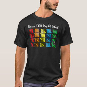 Camiseta contando 100 linhas que marcam um feliz 100º dia d
