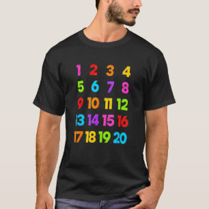 Camiseta Contando 1-10 Aprender a Contar Número Escola Cria