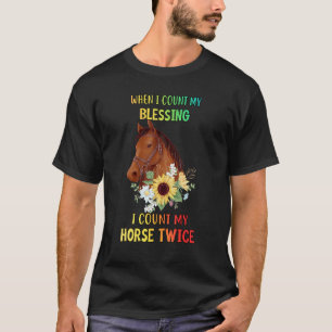 Camiseta Contar Minha Bênção Contar Meu Cavalo Ditado