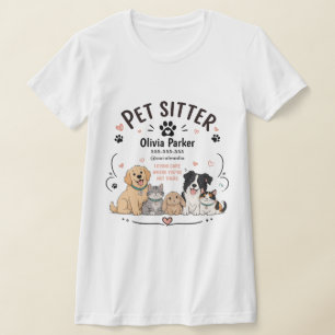 Camiseta Contato de Babá de Animais Personalizado com Anima