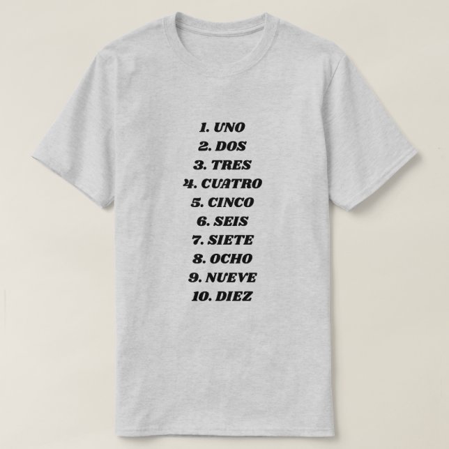 Camiseta Conte até dez em espanhol (Frente do Design)