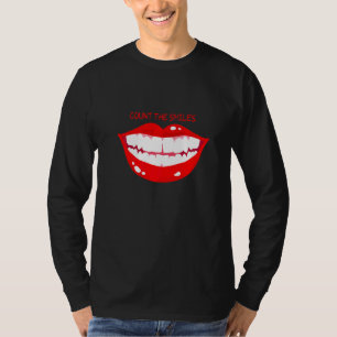 Camiseta Conte Os Sorrisos Que Sorriem Lábios Vermelhos