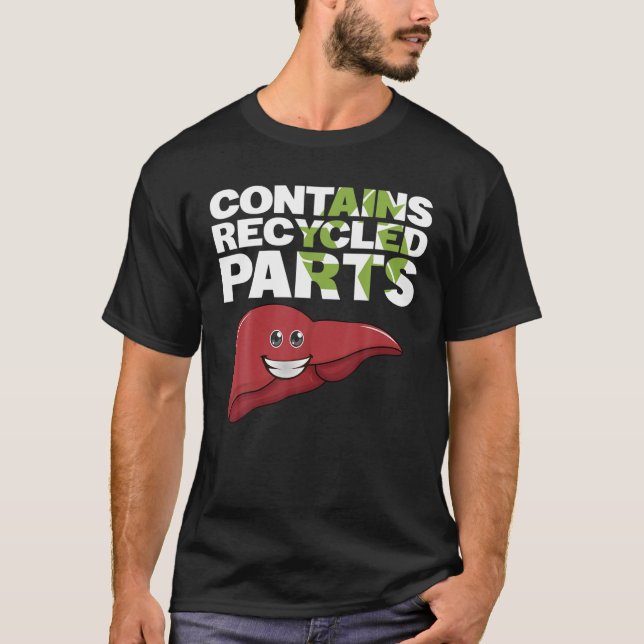 Camiseta Contém Partes do Reciclado Sobrevivente do Transpl (Frente)