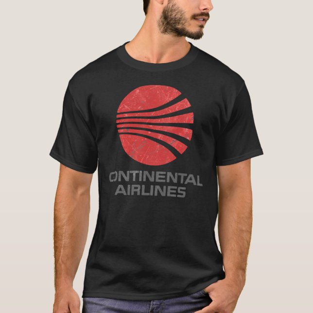 Camiseta Continental Airlines Vintage Aviation  Classic T-S (Frente)
