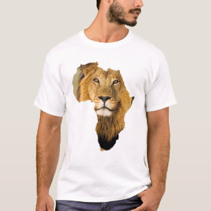 Camiseta Continente Africano Leão Animal Africano