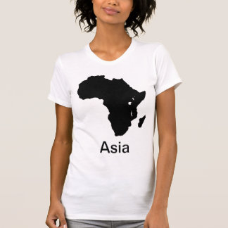 Camiseta Continente Ásia de África - faça o divertimento
