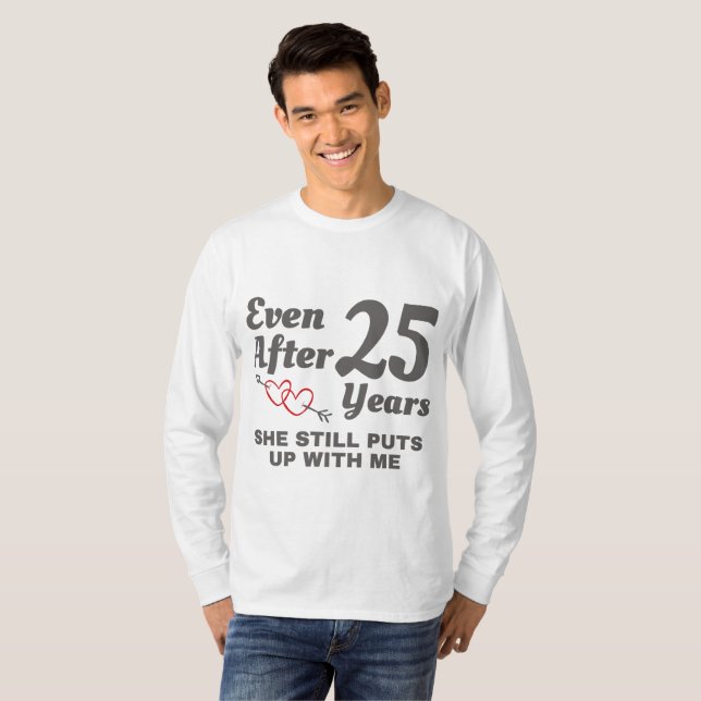 Camiseta Continua A Fazer 25 Anos De Casamento (Frente Completa)