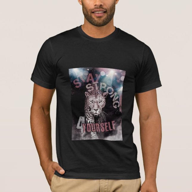 Camiseta Continua forte motivação da T-Shirt leopardo (Frente)