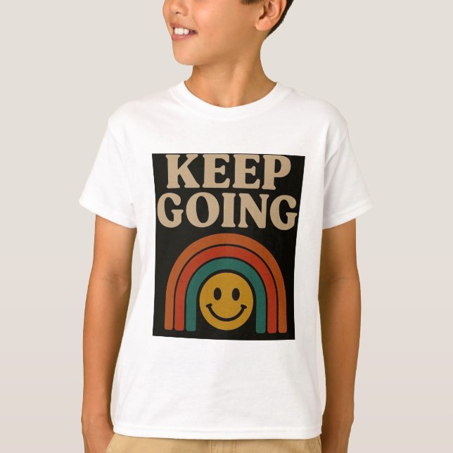 Camiseta Continuar: Positividade em cada passo (Frente)
