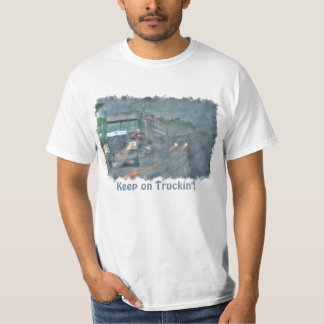 Camiseta "Continue caminhando", Rainstorm Big Rig Truck