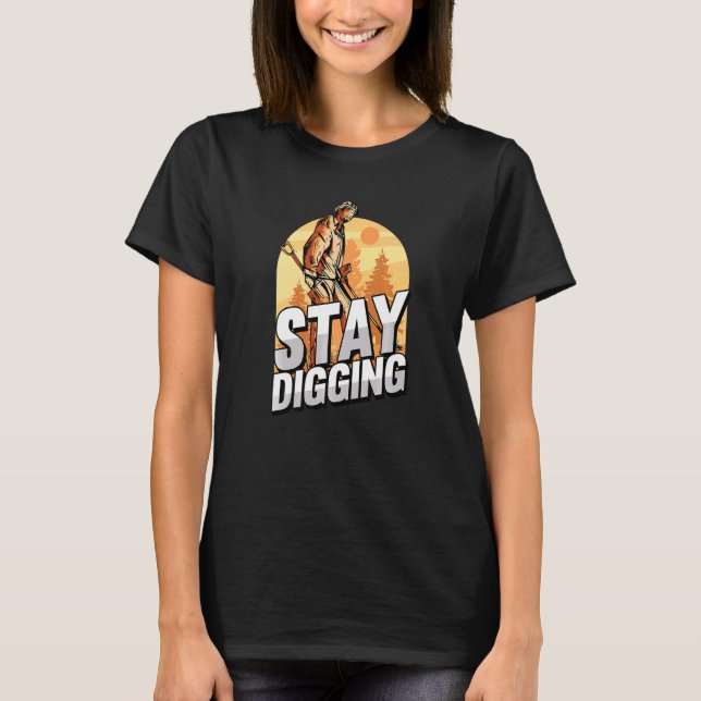 Camiseta Continue cavando Douradas Gemstones Silver Minerai (Frente)