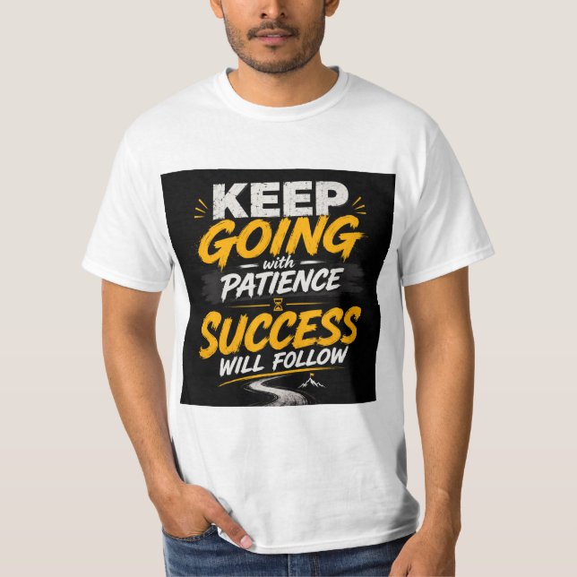 Camiseta Continue Com Paciência – Tipografia Motivacional (Frente)