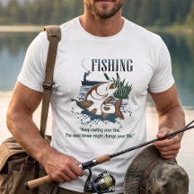"Continue Lançando Sua Linha" Arte de Pesca Vintag