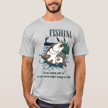 "Continue Lançando Sua Linha" Arte de Pesca Vintag