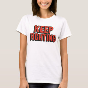 Camiseta Continue lutando - tipografia em negrito 3D